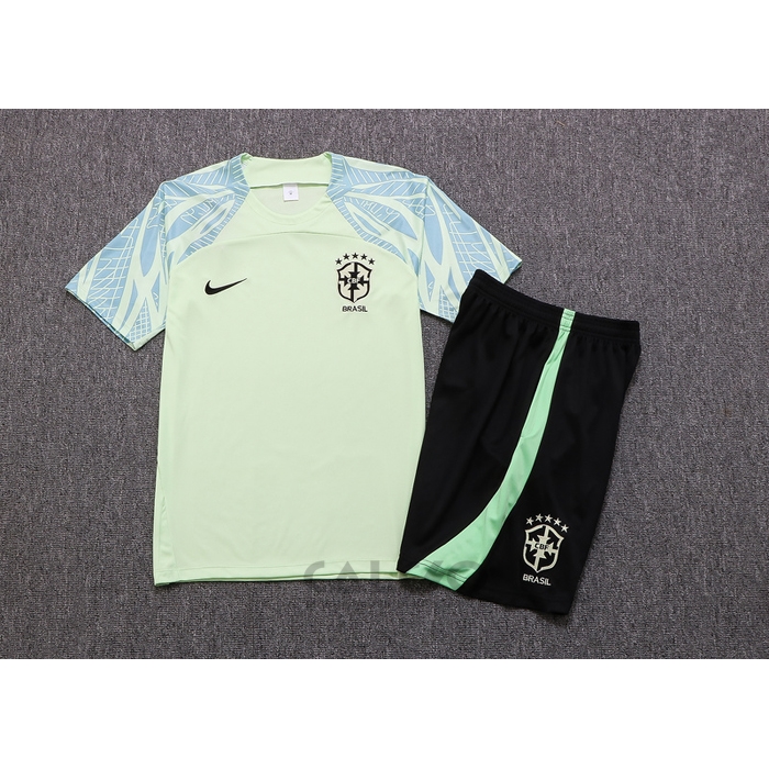 Tuta da Track Brasile Manica Corta 2022-2023 Verde - Pantaloncini
